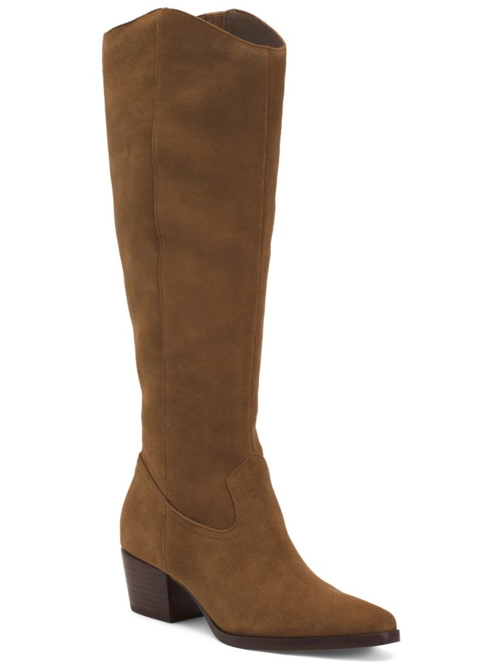 Dolce Vita Virona H2O Waterproof Suede Knee High Boots Brown Block Heel